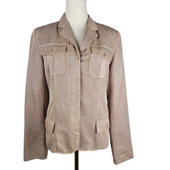 Millard Fillmore Anthropologie Field Artillery Jacket Tan Medium Silk, Cotton - Picture 1 of 13